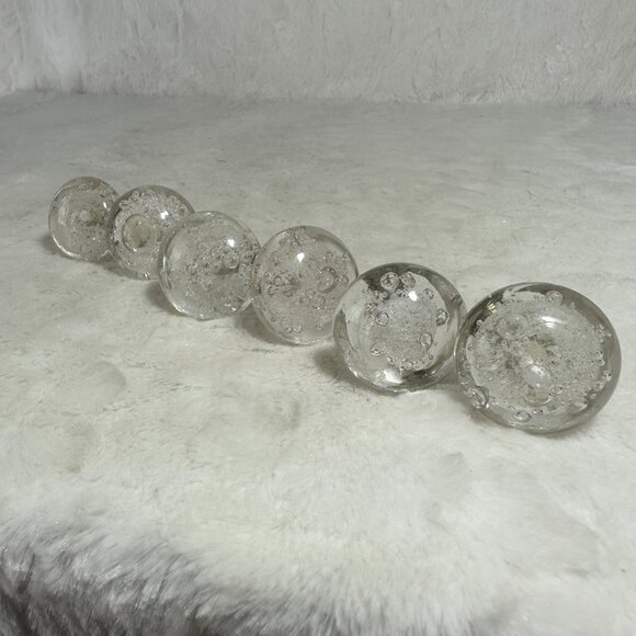 Vintage Clear Glass Bubbled Drawer Knob Shabby Chic Restoration Retro - Picture 7 of 8